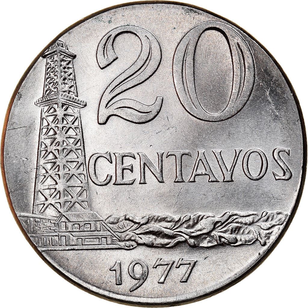 Brazil | 20 Centavos Coin | Oil Well | KM579.1a | 1975 - 1979