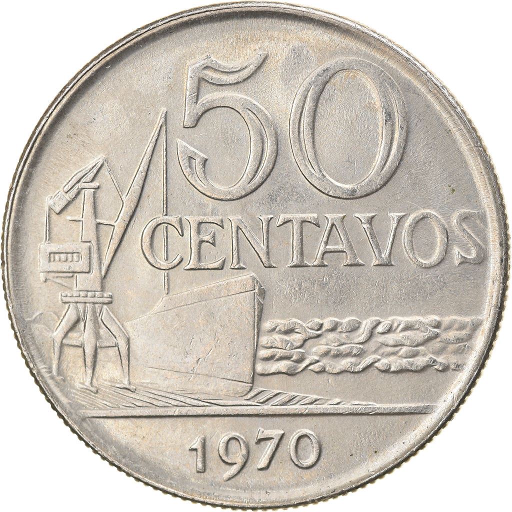 Brazil 50 Centavos Coin KM580a 1970 - 1975