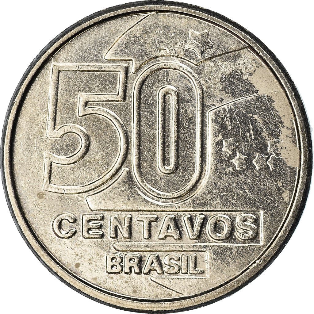 Brazil 50 Centavos Rendeira Coin KM614 1989 - 1990