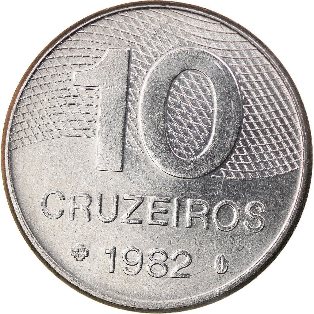 Brazilian 10 Cruzeiros Coin | KM592.1 | Brazil's main roads map | 1980 - 1984