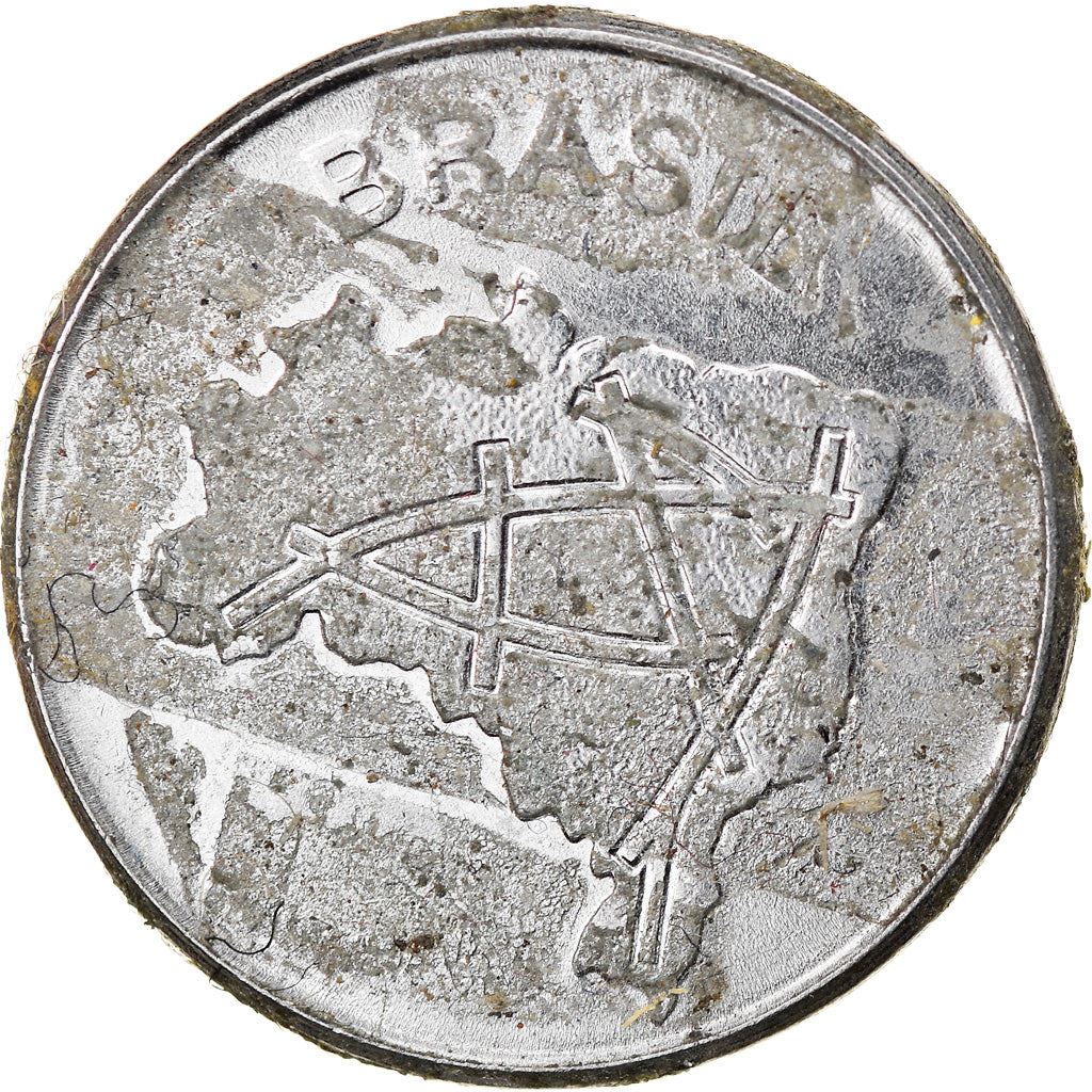 Brazilian 10 Cruzeiros Coin | KM592.1 | Brazil's main roads map | 1980 - 1984