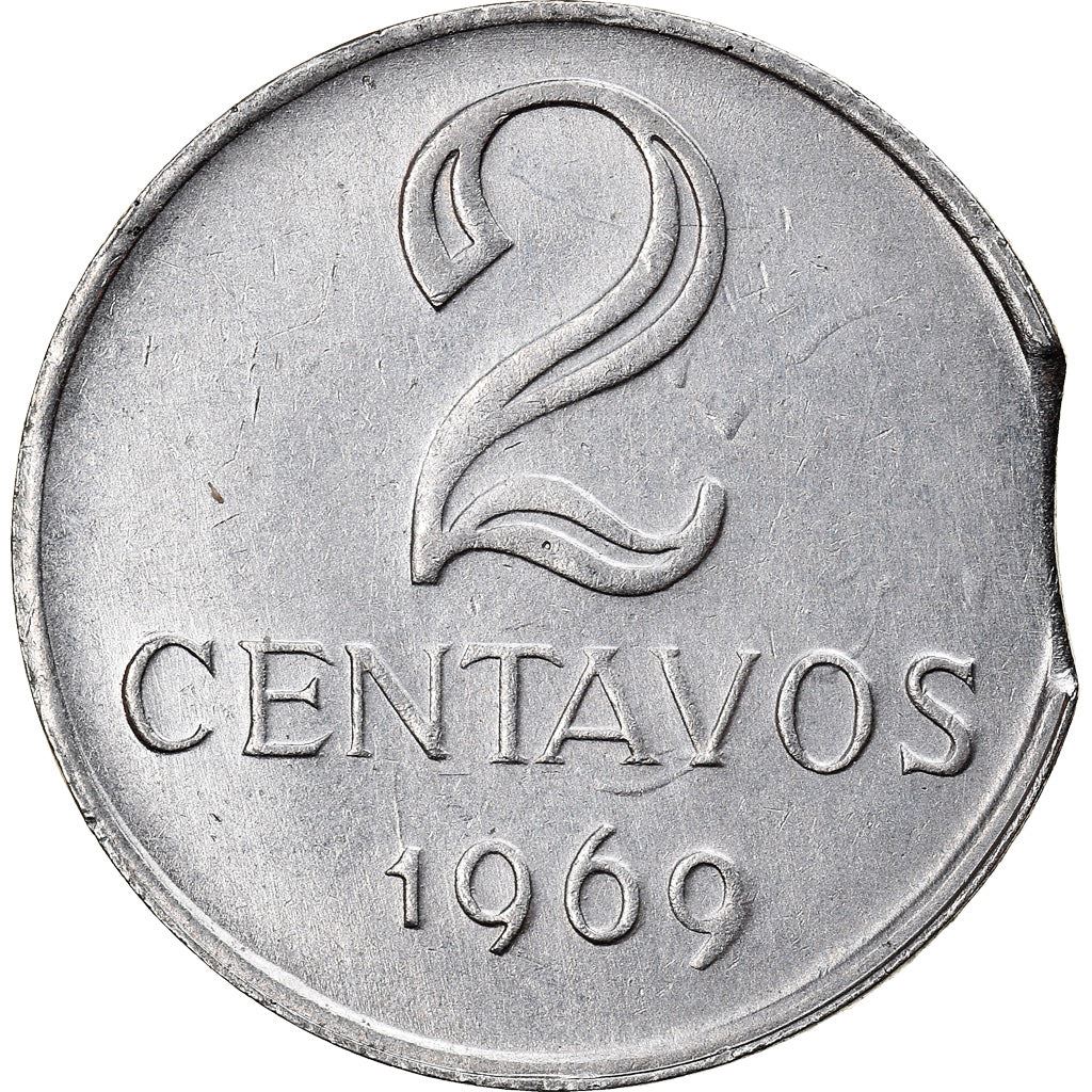 Brazilian 2 Centavos Coin | KM576.2 | Brazil's effigy of Liberty | 1969 - 1975