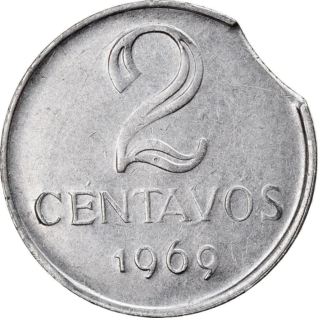 Brazilian 2 Centavos Coin | KM576.2 | Brazil's effigy of Liberty | 1969 - 1975