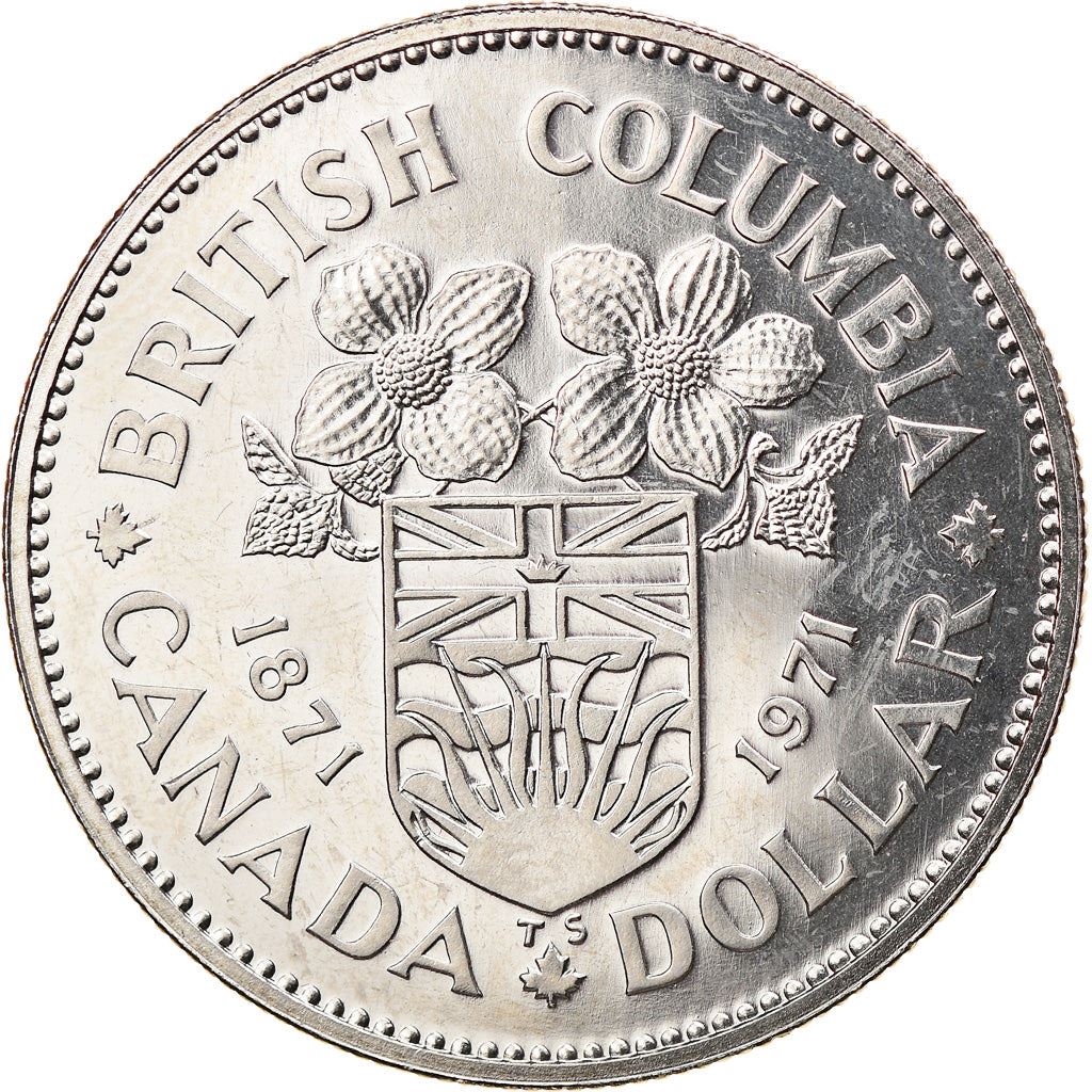 Canada 1 Dollar Coin | Queen Elizabeth II | British Columbia | KM79 | 1971