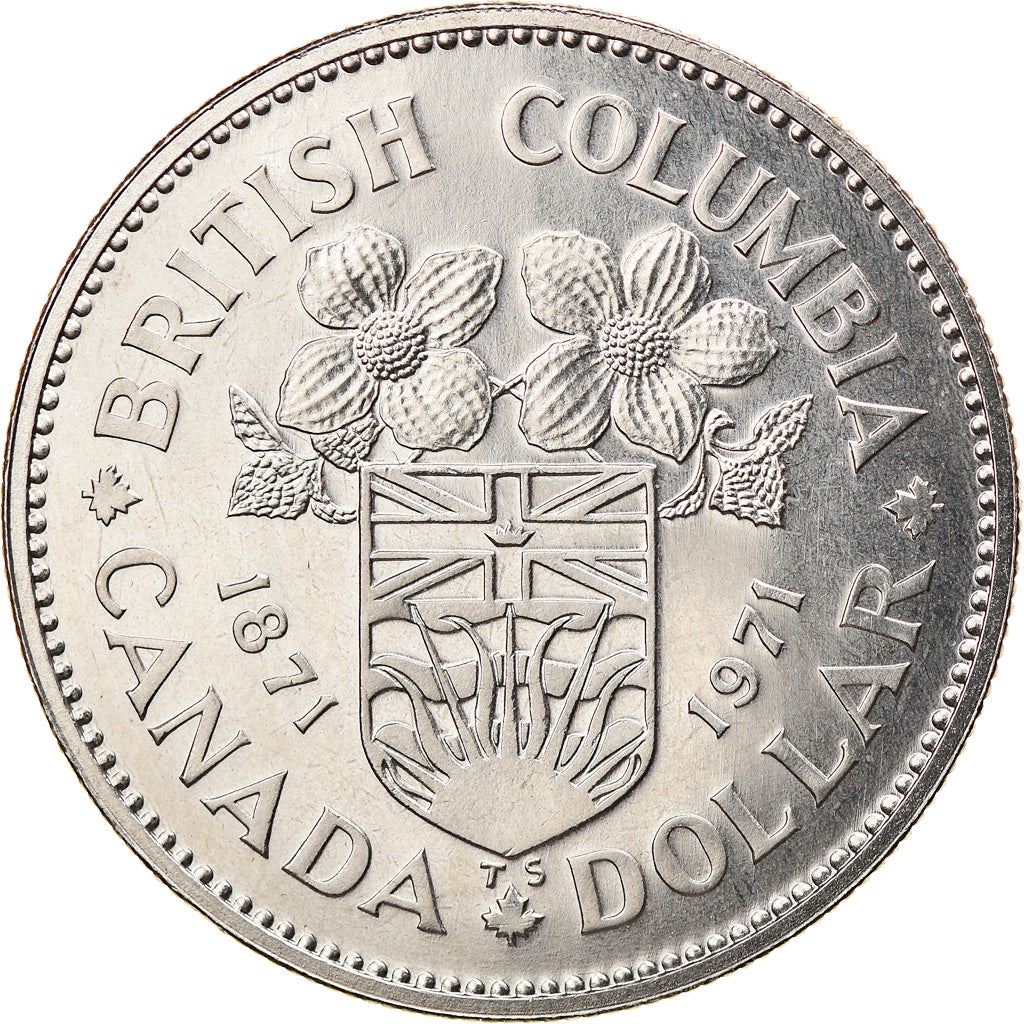 Canada 1 Dollar Coin | Queen Elizabeth II | British Columbia | KM79 | 1971