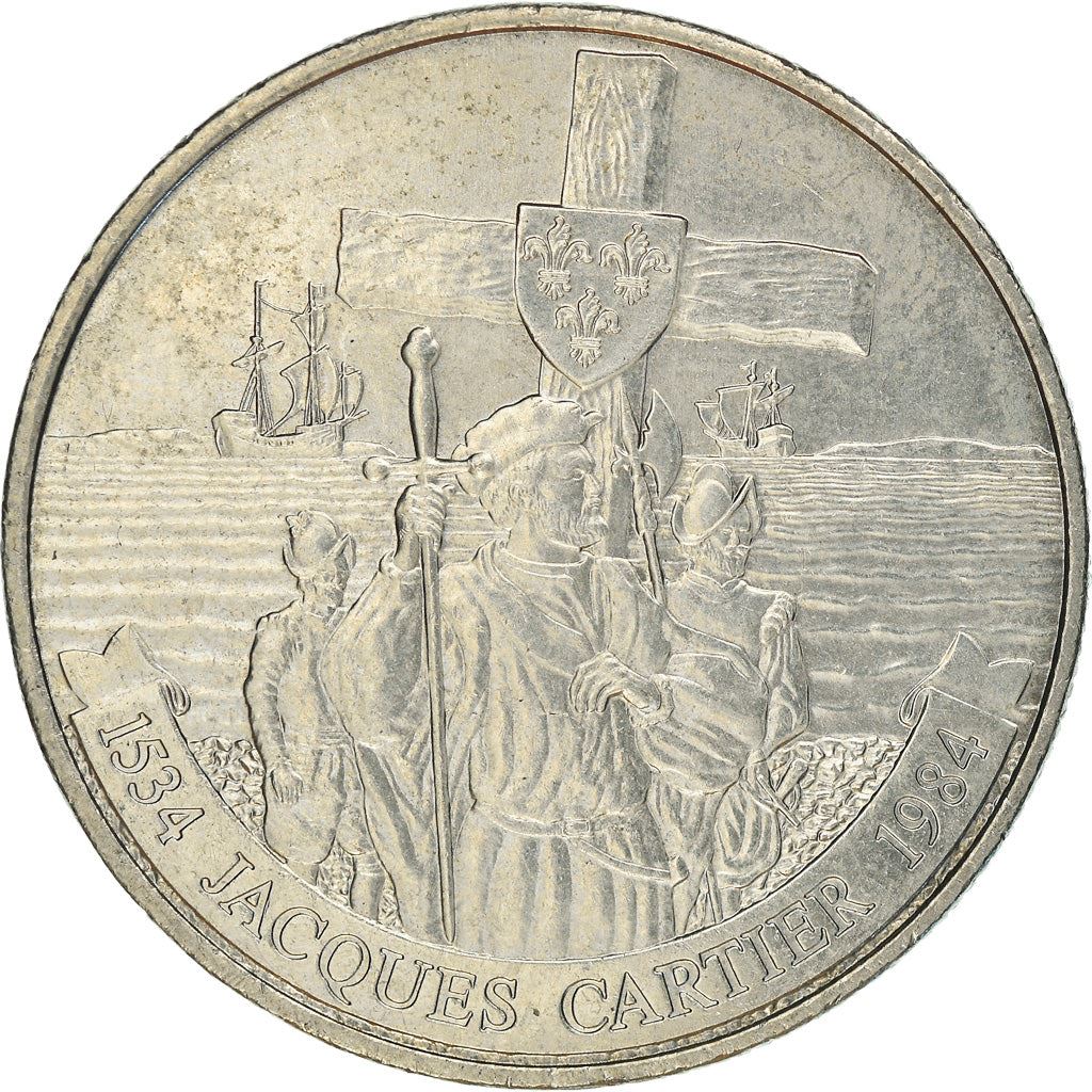 Canada 1 Dollar Coin | Queen Elizabeth II | Jacques Cartier | Ship | Soldier | KM141 | 1984