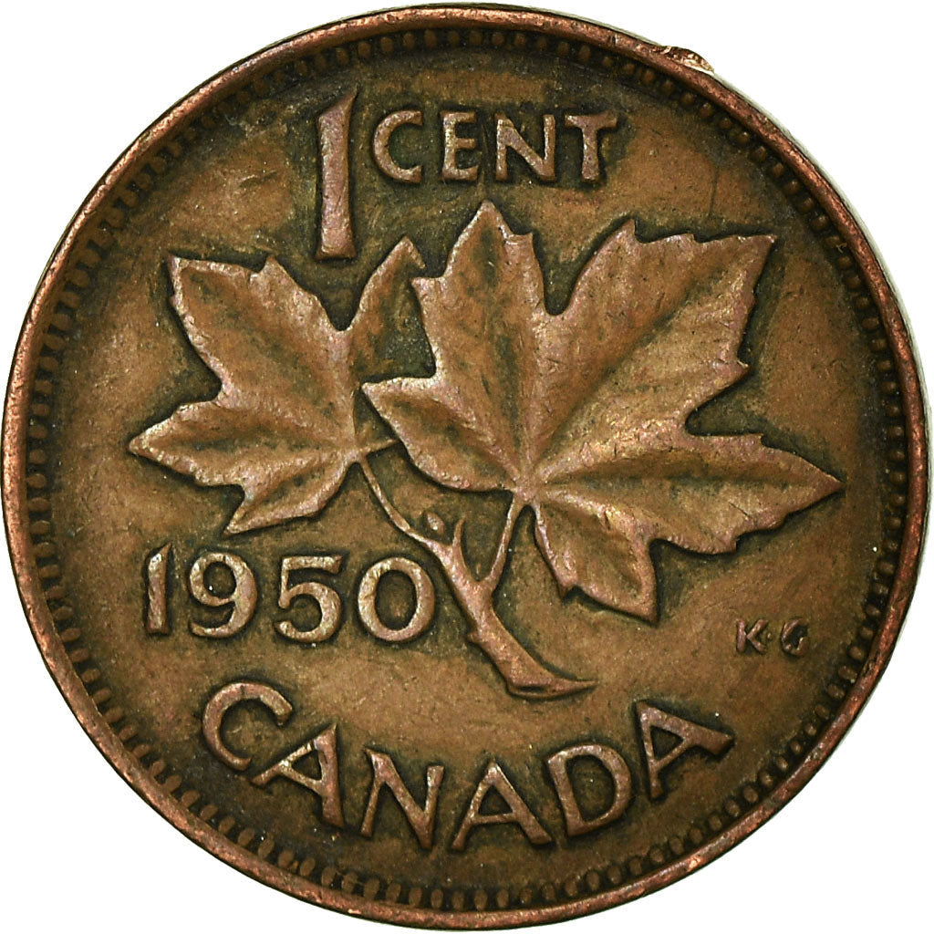 Canada Coin Canadian 1 Cent | King George VI | Maple Leaf | KM41 | 1948 - 1952