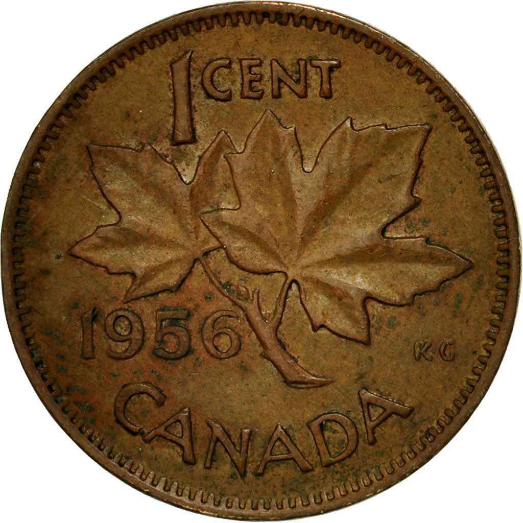 Canada Coin Canadian 1 Cent | Queen Elizabeth II | Maple Leaf | KM49 | 1953 - 1964