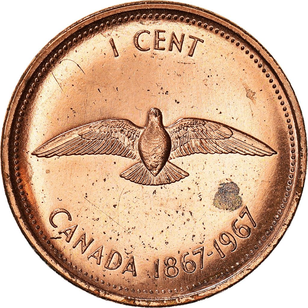 Canada Coin Canadian 1 Cent | Queen Elizabeth II | Rock Dove | KM65 | 1967