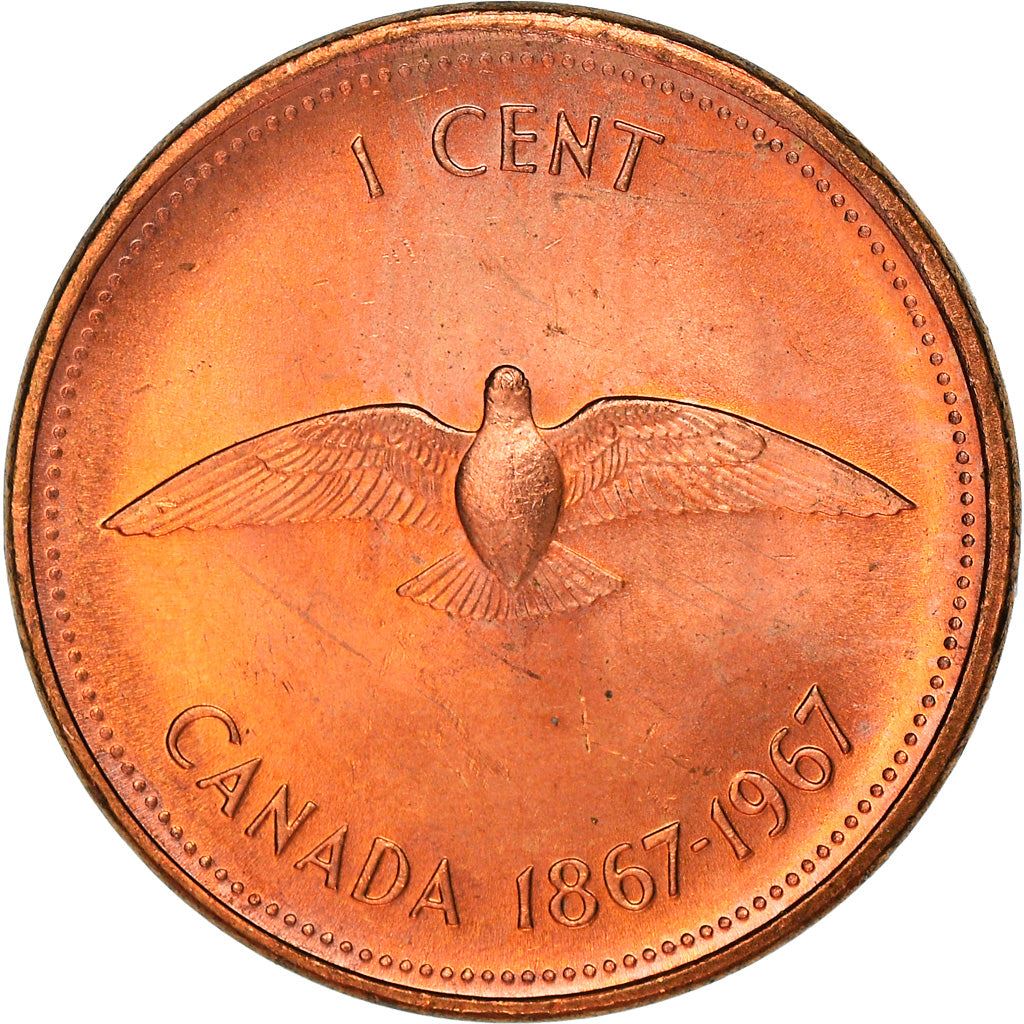 Canada Coin Canadian 1 Cent | Queen Elizabeth II | Rock Dove | KM65 | 1967