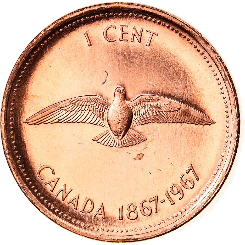 Canada Coin Canadian 1 Cent | Queen Elizabeth II | Rock Dove | KM65 | 1967