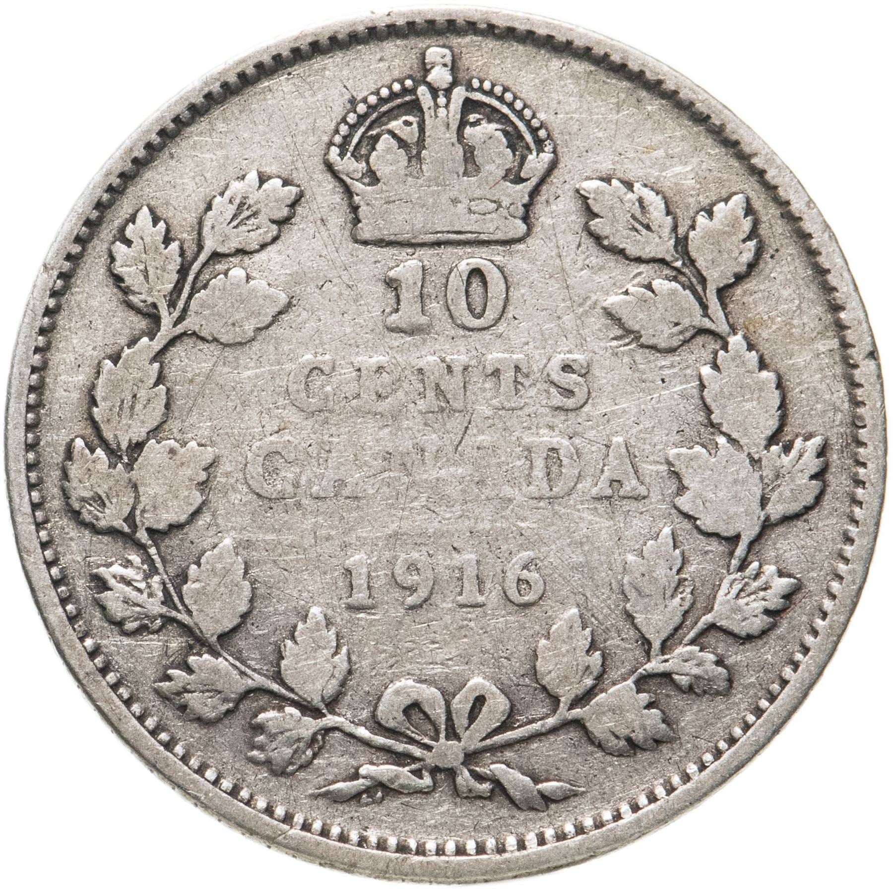 Canada Coin Canadian 10 Cents | King George V | Crown | KM23 | 1912 - 1919