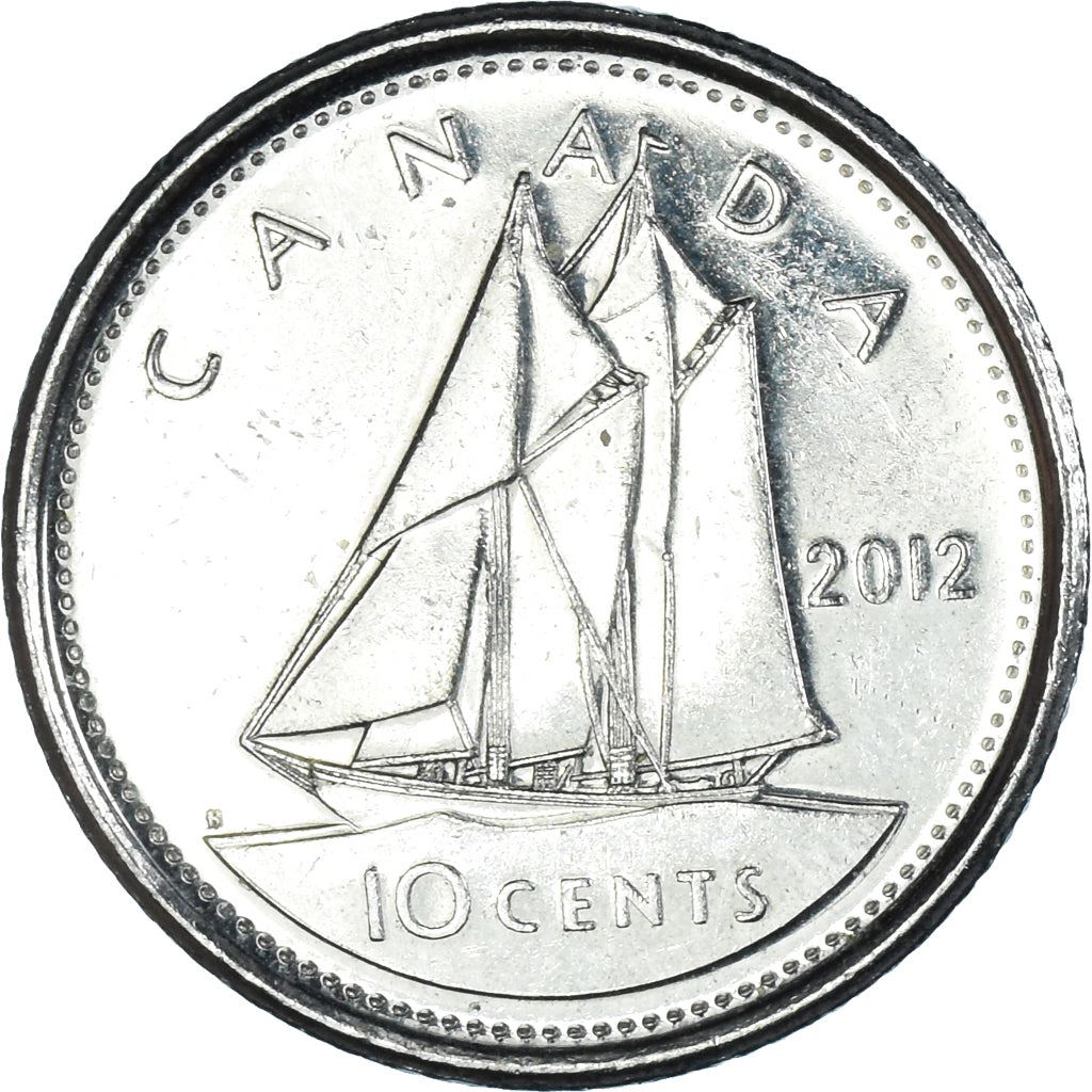 Canada Coin Canadian 10 Cents | Queen Elizabeth II | Bluenose Racing Ship | KM492 | 2003 - 2021