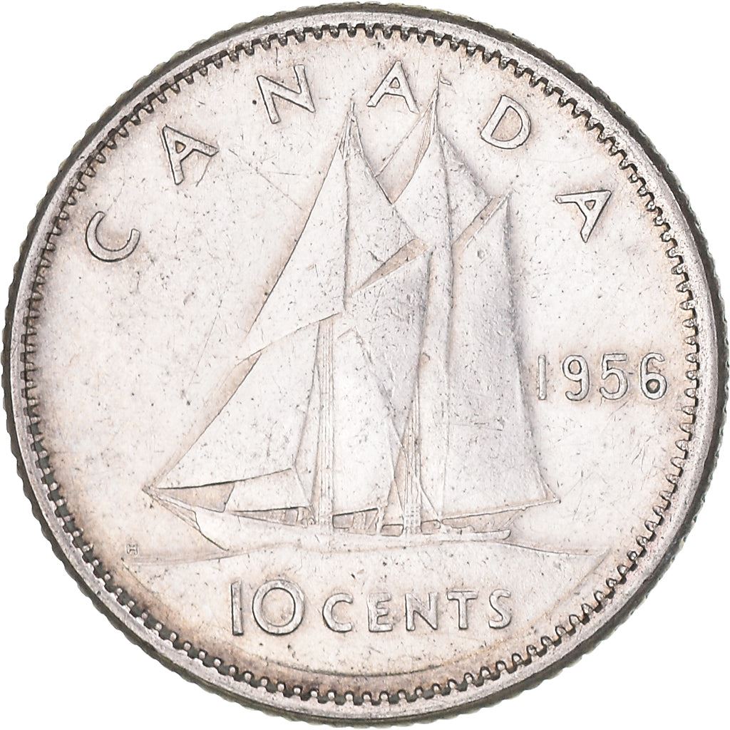 Canada Coin Canadian 10 Cents | Queen Elizabeth II | Bluenose Racing Ship | KM51 | 1953 - 1964