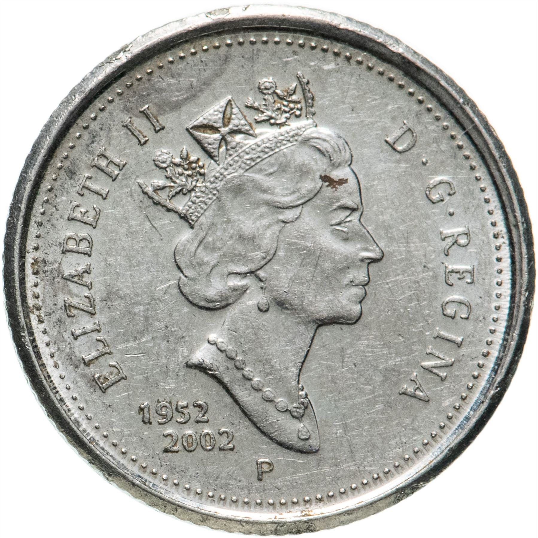 Canada Coin Canadian 10 Cents | Queen Elizabeth II | Golden Jubilee | Bluenose Racing Ship | KM447 | 2002