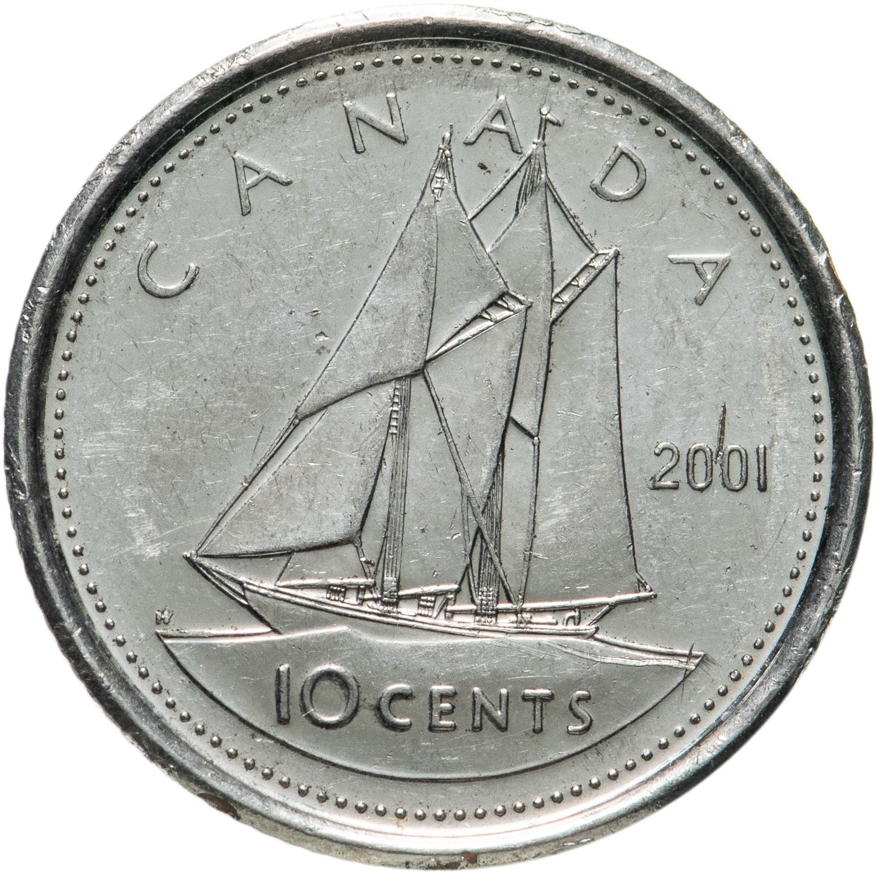 Canada Coin Canadian 10 Cents | Queen Elizabeth II | Year of Volunteers | KM412 | 2001