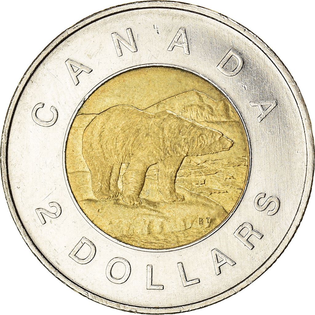 Canada Coin Canadian 2 Dollars | Queen Elizabeth II | Polar Bear | KM837 | 2006 - 2012