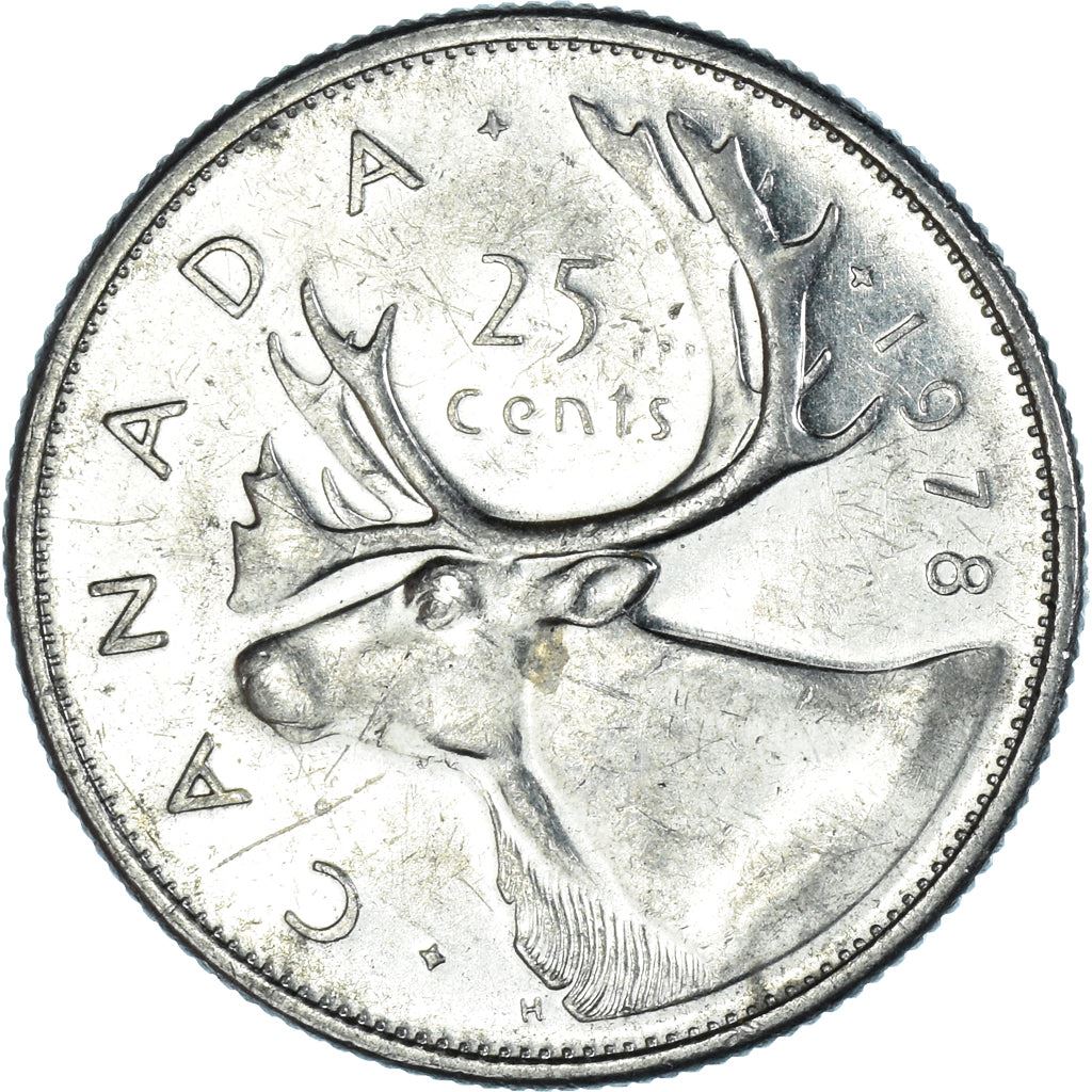 Canada Coin Canadian 25 Cents | Elizabeth II | Reindeer | KM62b | 1968 - 1978