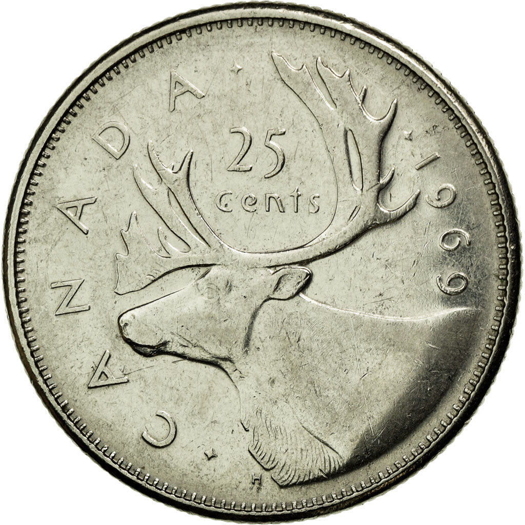 Canada Coin Canadian 25 Cents | Elizabeth II | Reindeer | KM62b | 1968 - 1978