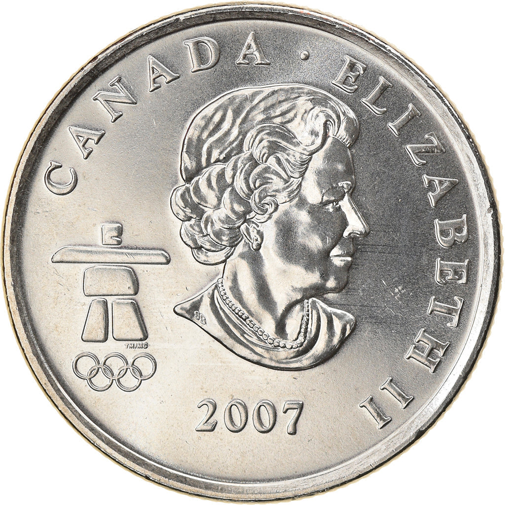 Canada Coin Canadian 25 Cents | Queen Elizabeth II | Alpine skiing | KM686 | 2007 - 2008