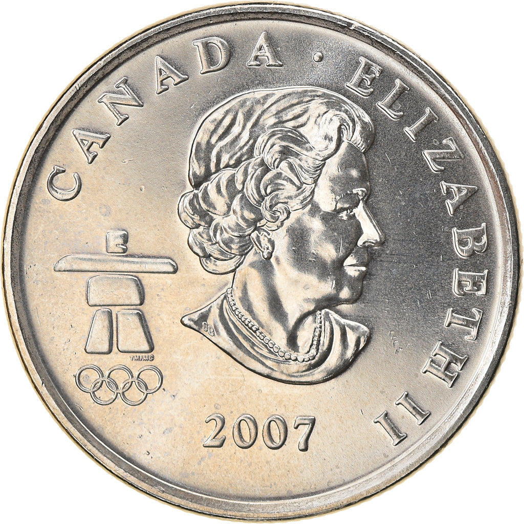 Canada Coin Canadian 25 Cents | Queen Elizabeth II | Alpine skiing | KM686 | 2007 - 2008