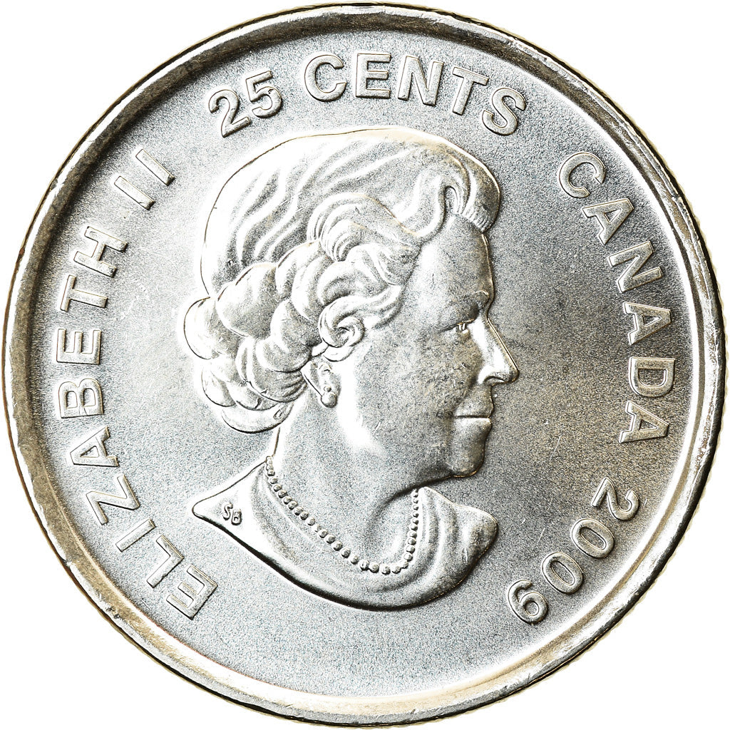 Canada Coin Canadian 25 Cents | Queen Elizabeth II | Cindy Klassen | Speed Skating | KM1065 | 2009