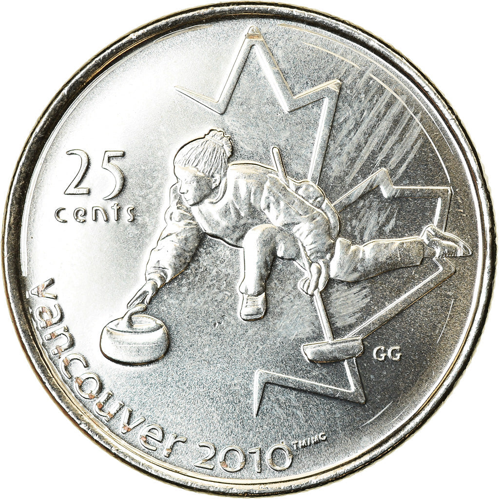 Canada Coin Canadian 25 Cents | Queen Elizabeth II | Curling | KM682 | 2007