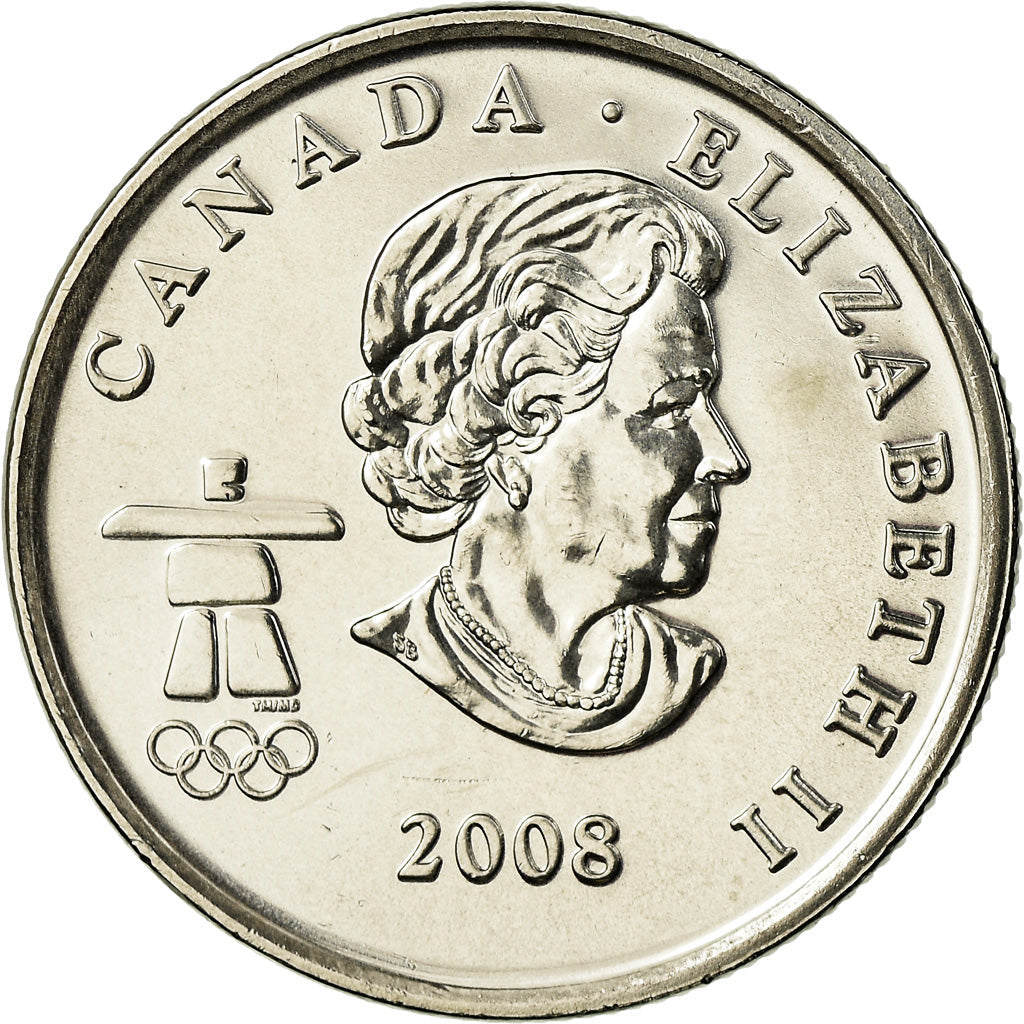 Canada Coin Canadian 25 Cents | Queen Elizabeth II | Figure Skating | KM766 | 2008