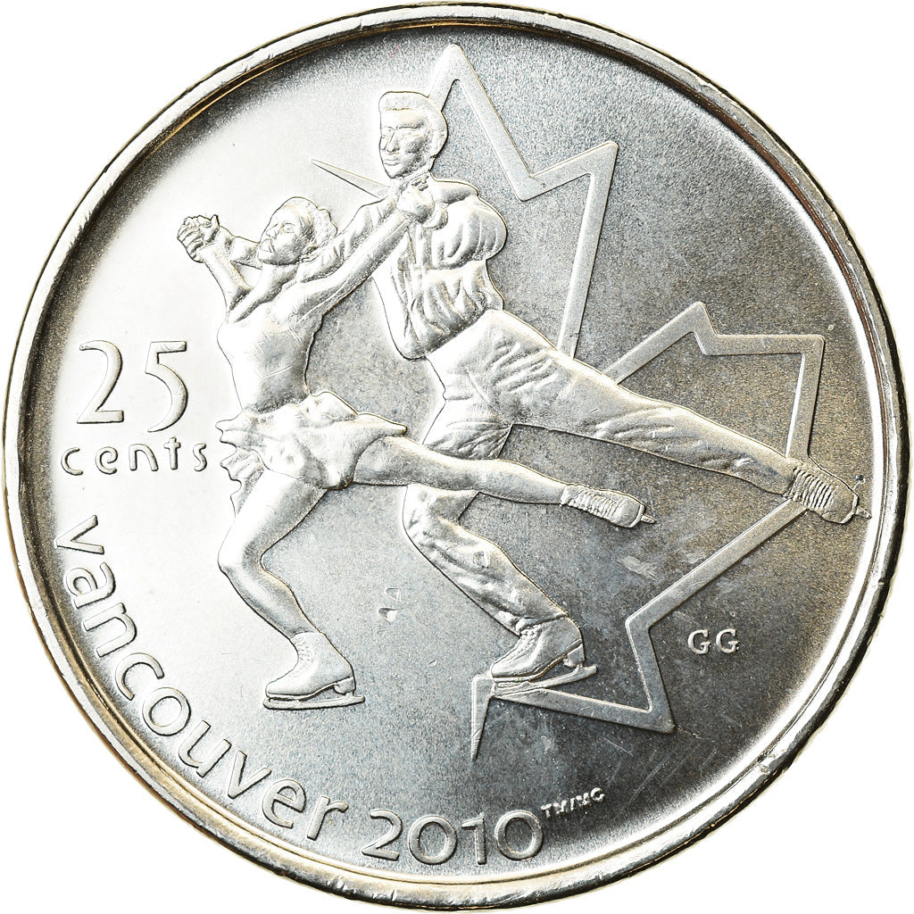 Canada Coin Canadian 25 Cents | Queen Elizabeth II | Figure Skating | KM766 | 2008