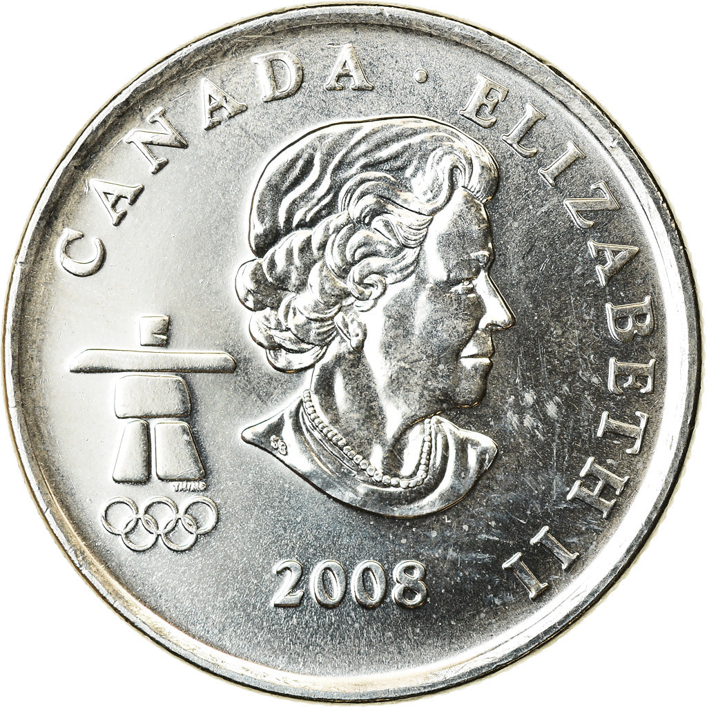 Canada Coin Canadian 25 Cents | Queen Elizabeth II | Freestyle skiing | KM765 | 2008