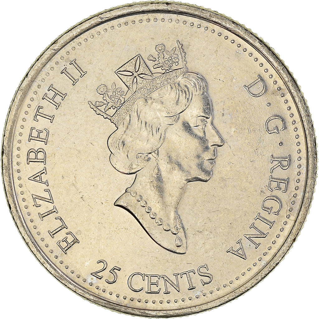 Canada Coin Canadian 25 Cents | Queen Elizabeth II | Harmony | Maple Leaf | KM377 | 2000