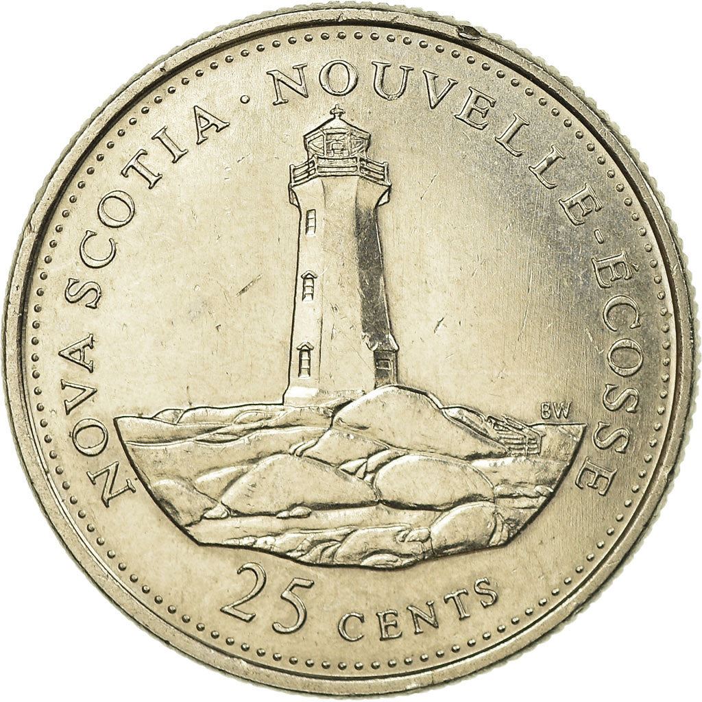 Canada Coin Canadian 25 Cents | Queen Elizabeth II | Lighthouse | Peggys Cove | New Scotia | KM231 | 1992