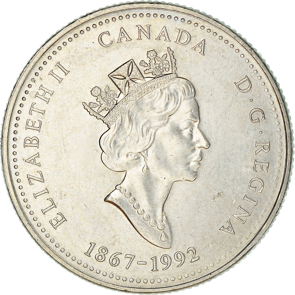 Canada Coin Canadian 25 Cents | Queen Elizabeth II | Northwest Territories | Inukshuk | Winter Olympics | KM212 | 1992