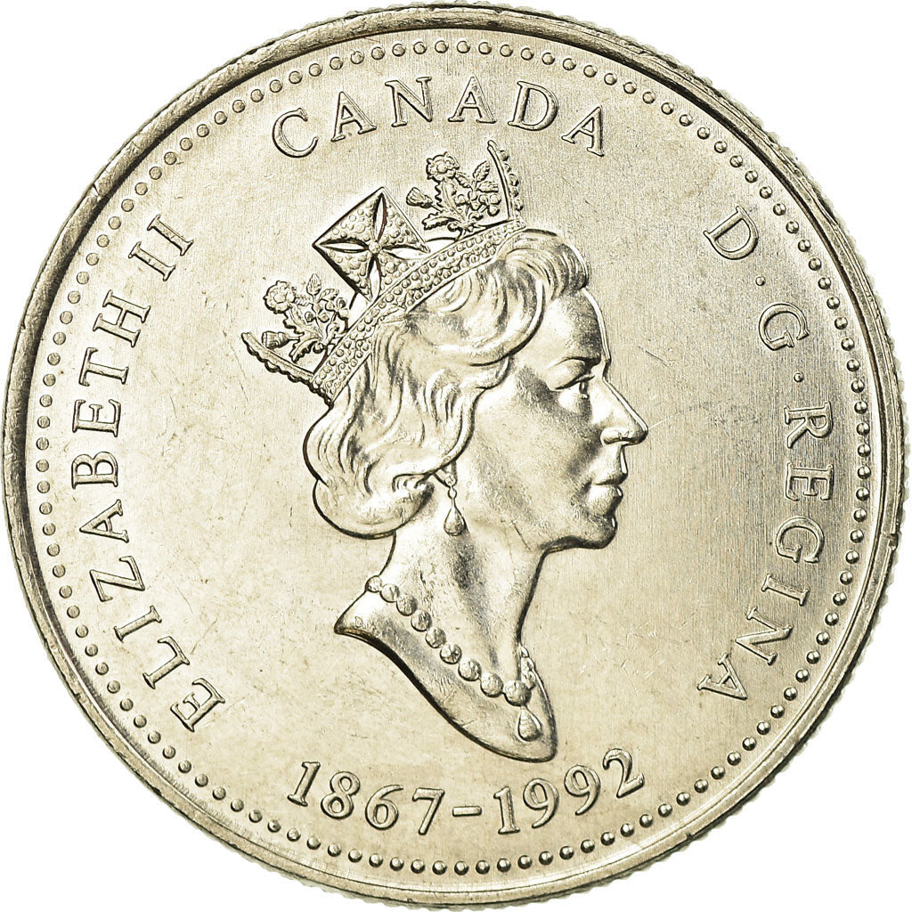 Canada Coin Canadian 25 Cents | Queen Elizabeth II | Northwest Territories | Inukshuk | Winter Olympics | KM212 | 1992