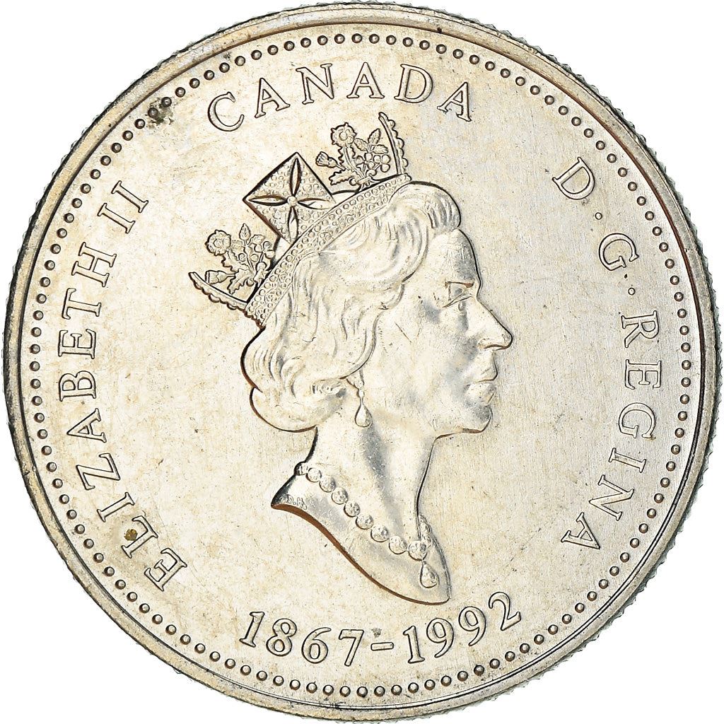 Canada Coin Canadian 25 Cents | Queen Elizabeth II | Sailboats | Perce Rock | KM234 | 1992