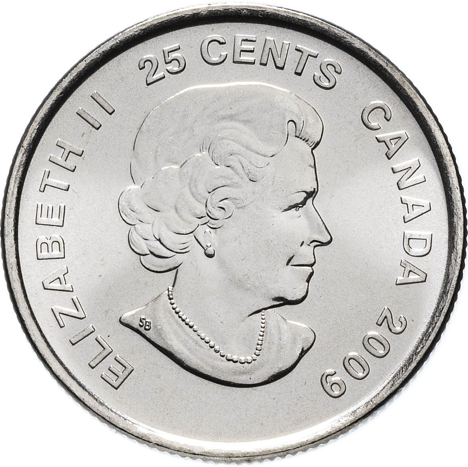 Canada Coin Canadian 25 Cents | Queen Elizabeth II | Sledge Hockey | KM952 | 2009