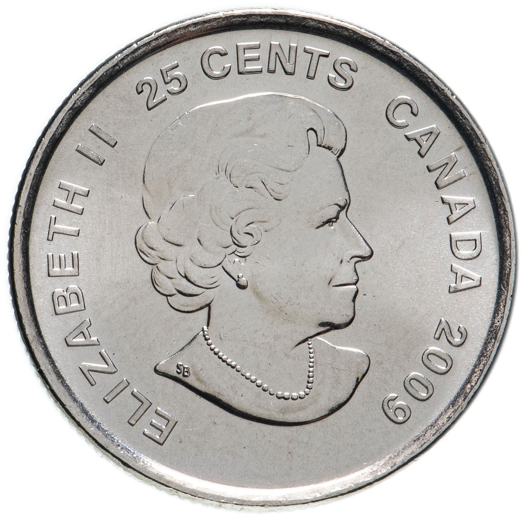 Canada Coin Canadian 25 Cents | Queen Elizabeth II | Sledge Hockey | KM952 | 2009