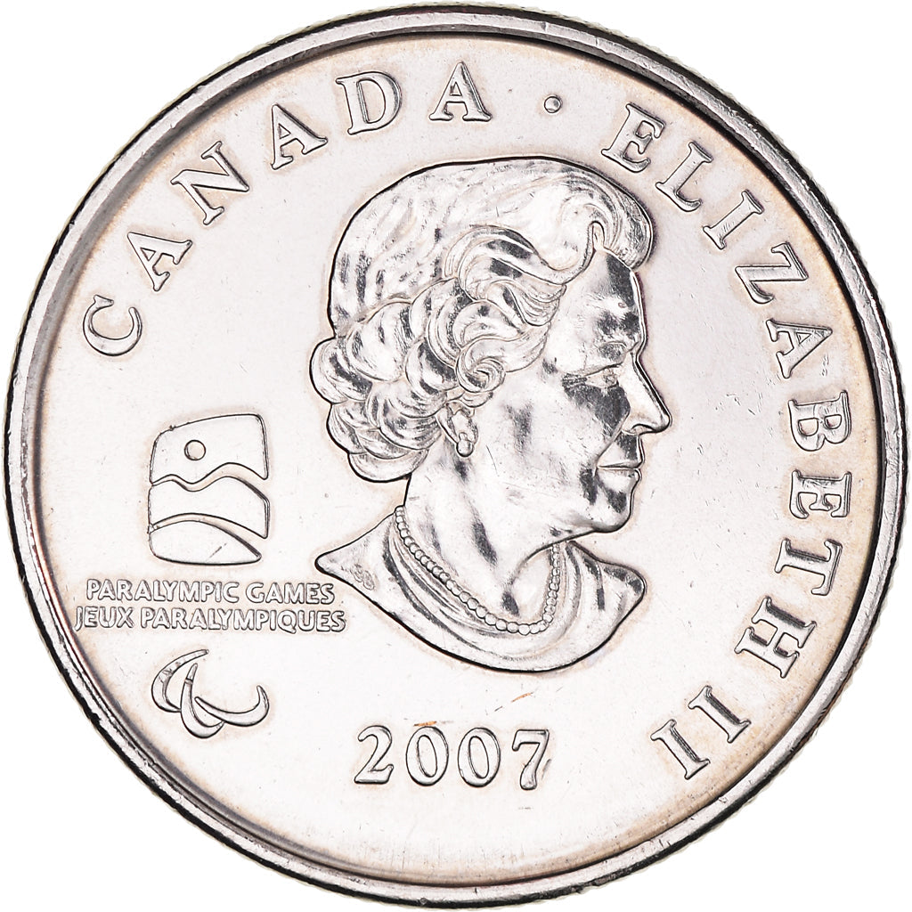 Canada Coin Canadian 25 Cents | Queen Elizabeth II | Wheelchair Curling | KM684 | 2007