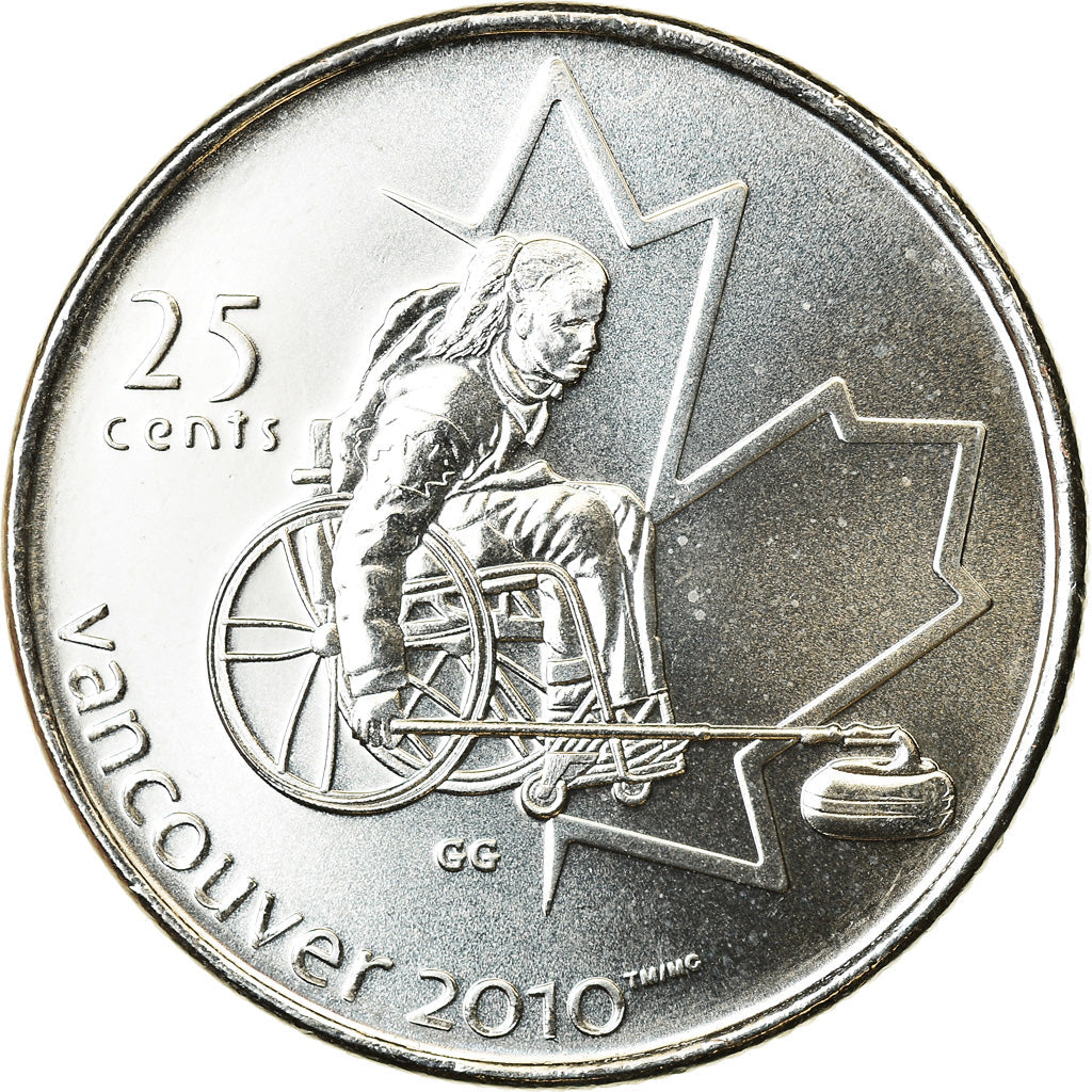 Canada Coin Canadian 25 Cents | Queen Elizabeth II | Wheelchair Curling | KM684 | 2007