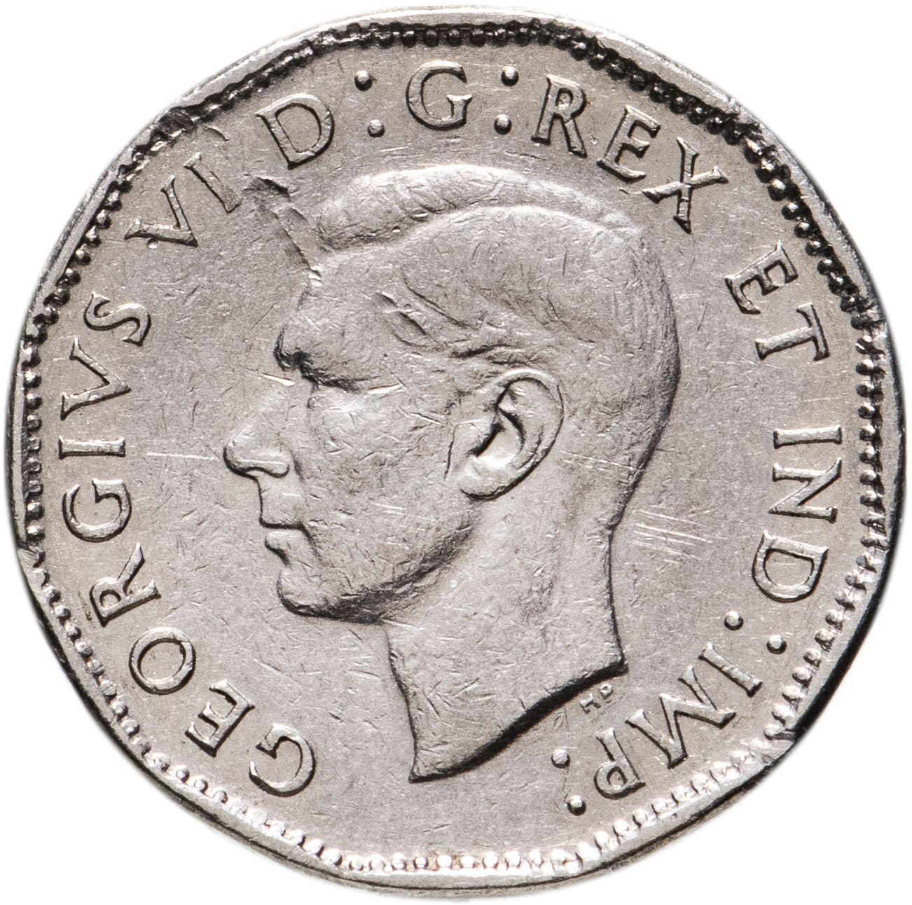 Canada Coin Canadian 5 Cents | King George VI | Beaver | Maple Leave | KM39a | 1946 - 1947