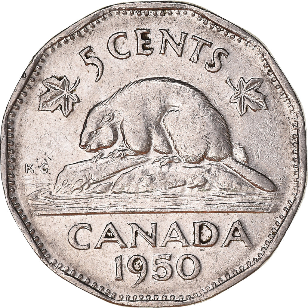 Canada Coin Canadian 5 Cents | King George VI | Beaver | Maple Leave | KM42 | 1948 - 1950