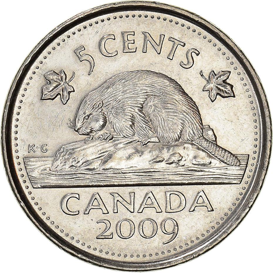 Canada Coin Canadian 5 Cents | Queen Elizabeth II | Beaver | Maple Leave | KM491 | 2003 - 2021