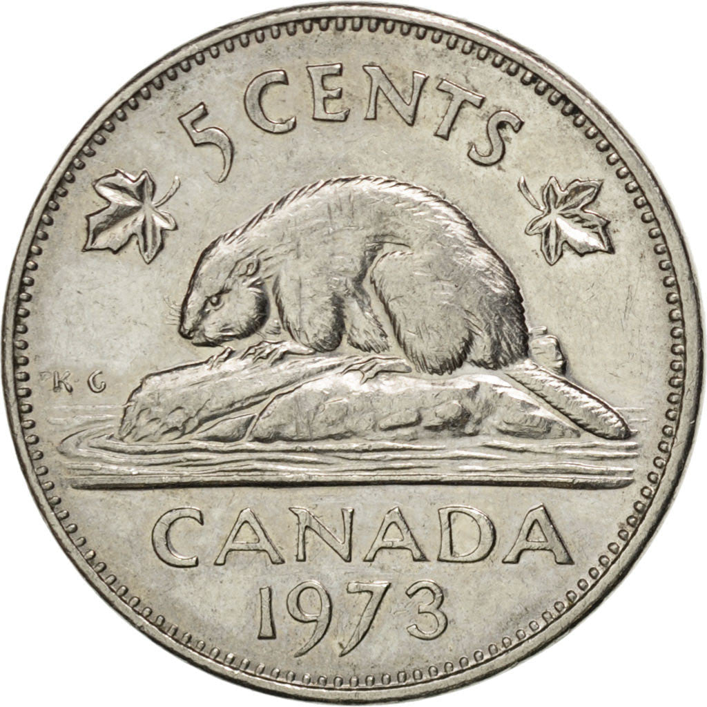 Canada Coin Canadian 5 Cents | Queen Elizabeth II | Beaver | Maple Leave | KM60.1 | 1965 - 1981