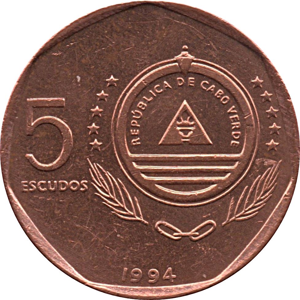 Cape Verde | 5 Escudos Coin | Birds | Osprey | Km:28 | 1994