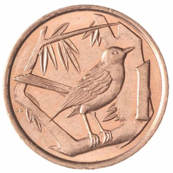 Cayman Islands | 1 Cent Coin | Grand Cayman Thrush | Elizabeth II | Km:131 | 1999 - 2019