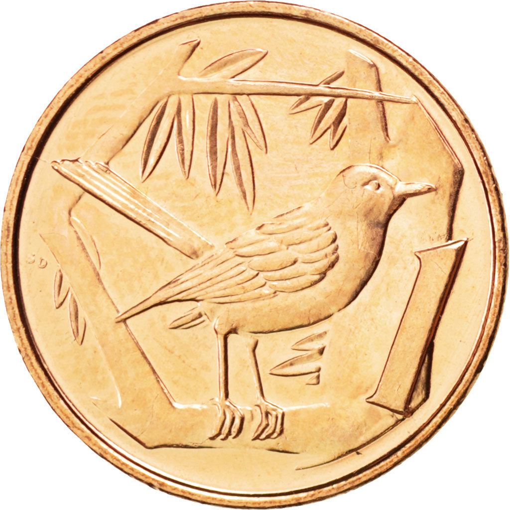 Cayman Islands | 1 Cent Coin | Grand Cayman Thrush | Elizabeth II | Km:131 | 1999 - 2019