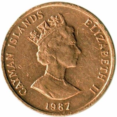 Cayman Islands | 1 Cent Coin | Grand Cayman Thrush | Elizabeth II | Km:87 | 1987 - 1990