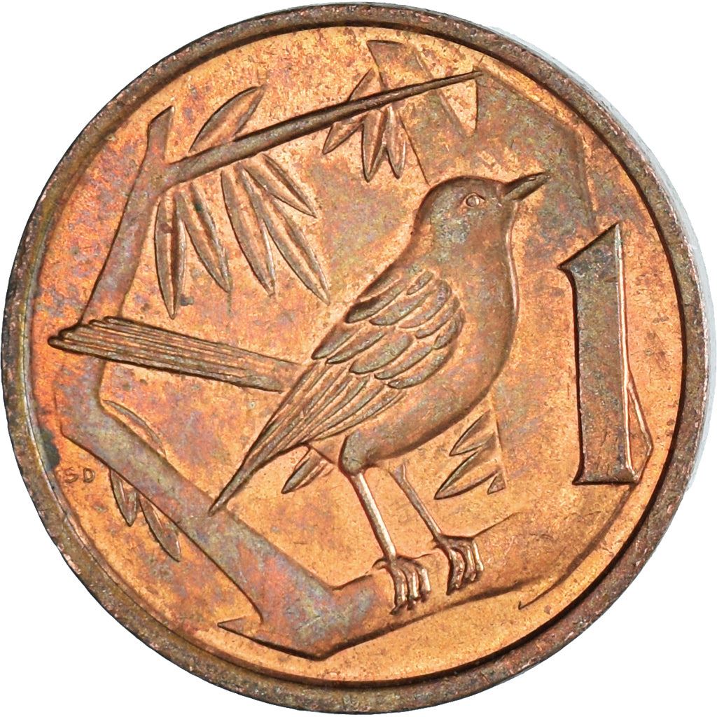 Cayman Islands | 1 Cent Coin | Grand Cayman Thrush | Elizabeth II | Km:87 | 1987 - 1990