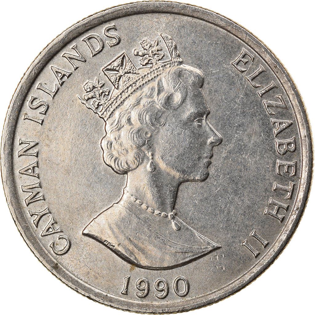 Cayman Islands | 10 Cents Coin | Green Turtle | Elizabeth II | Km:89 | 1987 - 1990