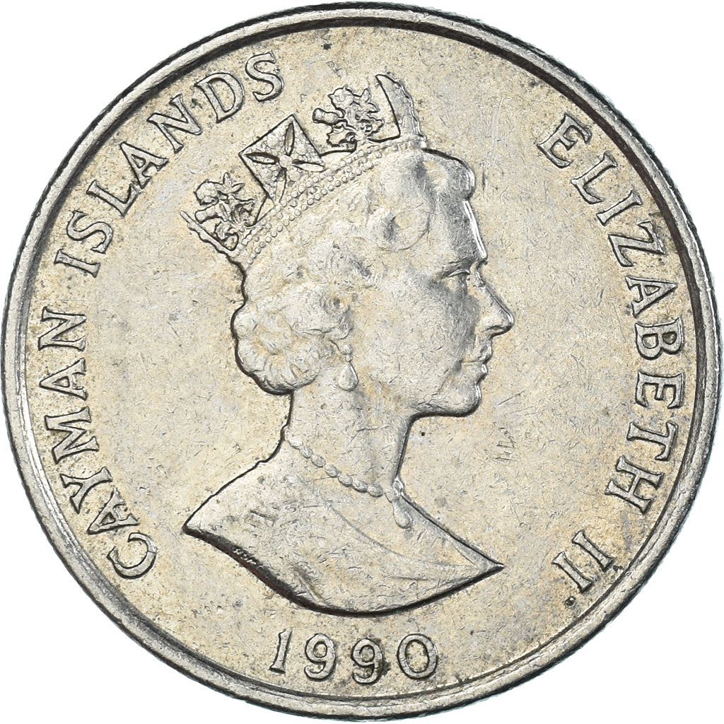 Cayman Islands | 25 Cents Coin | Schooner "Kirk B" | Elizabeth II | Km:90 | 1987 - 1990